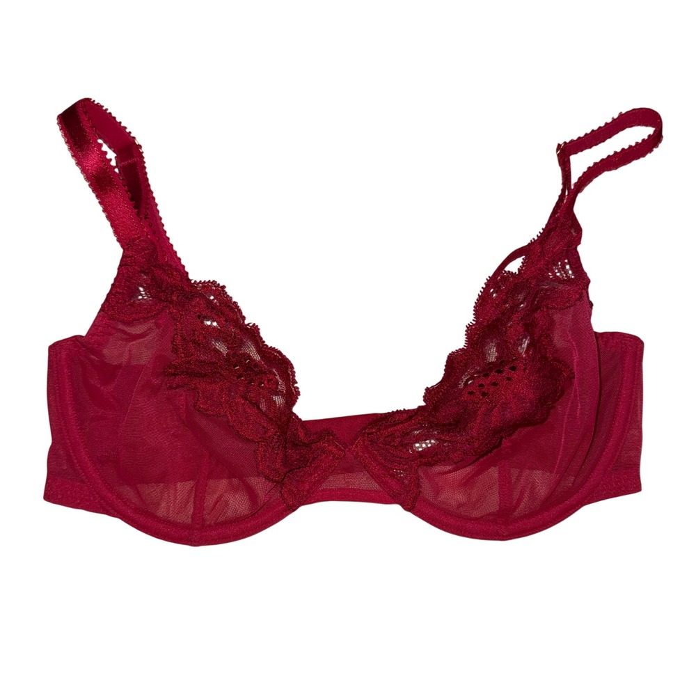 Myla London Red Lace Mesh‎ Underwire Bra 32DD